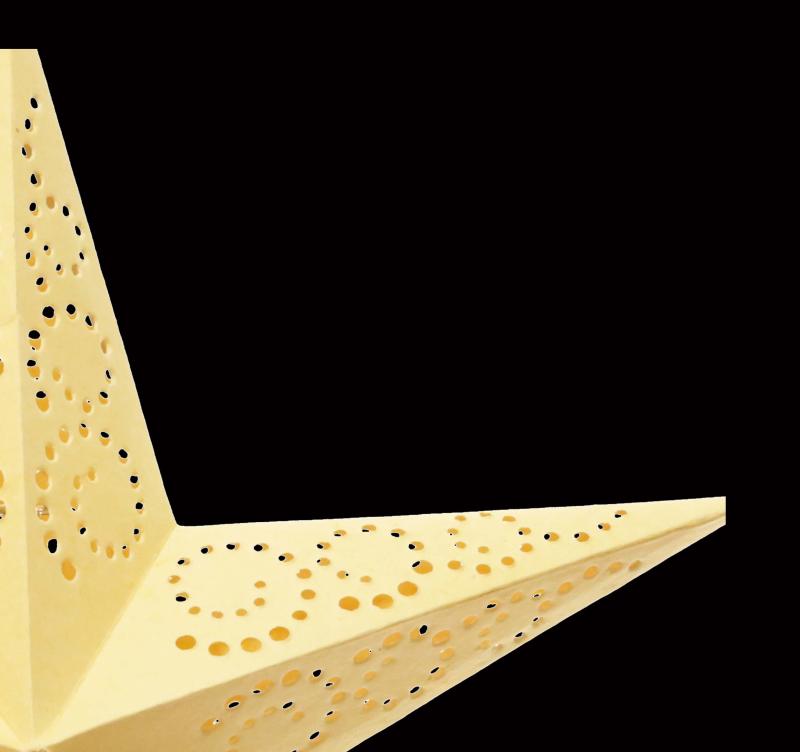 Baby Twister creme- Foldable glowing Paperstar with 5 points, 40 cm
